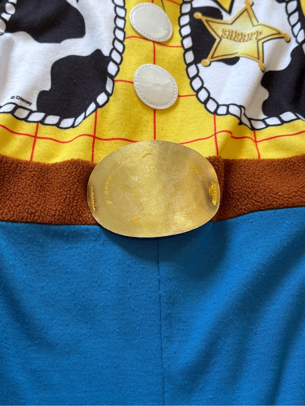 2T Disney Woody Toddler Cowboy Costume in Yellow, Blue & Brown - Picture 3 of 5